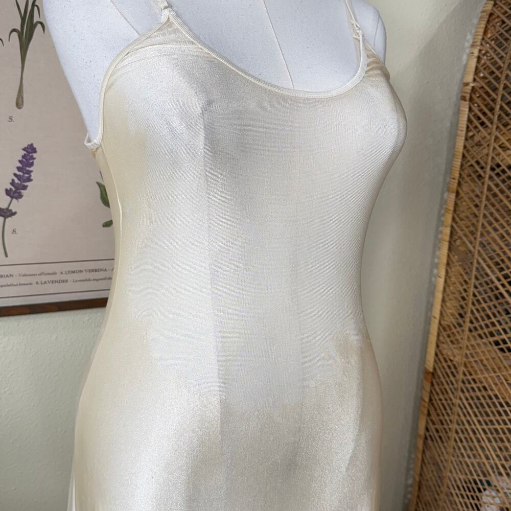 Vintage Sheer Nylon Full Slip Dress Sexy Romantic Coquette Ethereal Femme M L - Picture 7 of 9